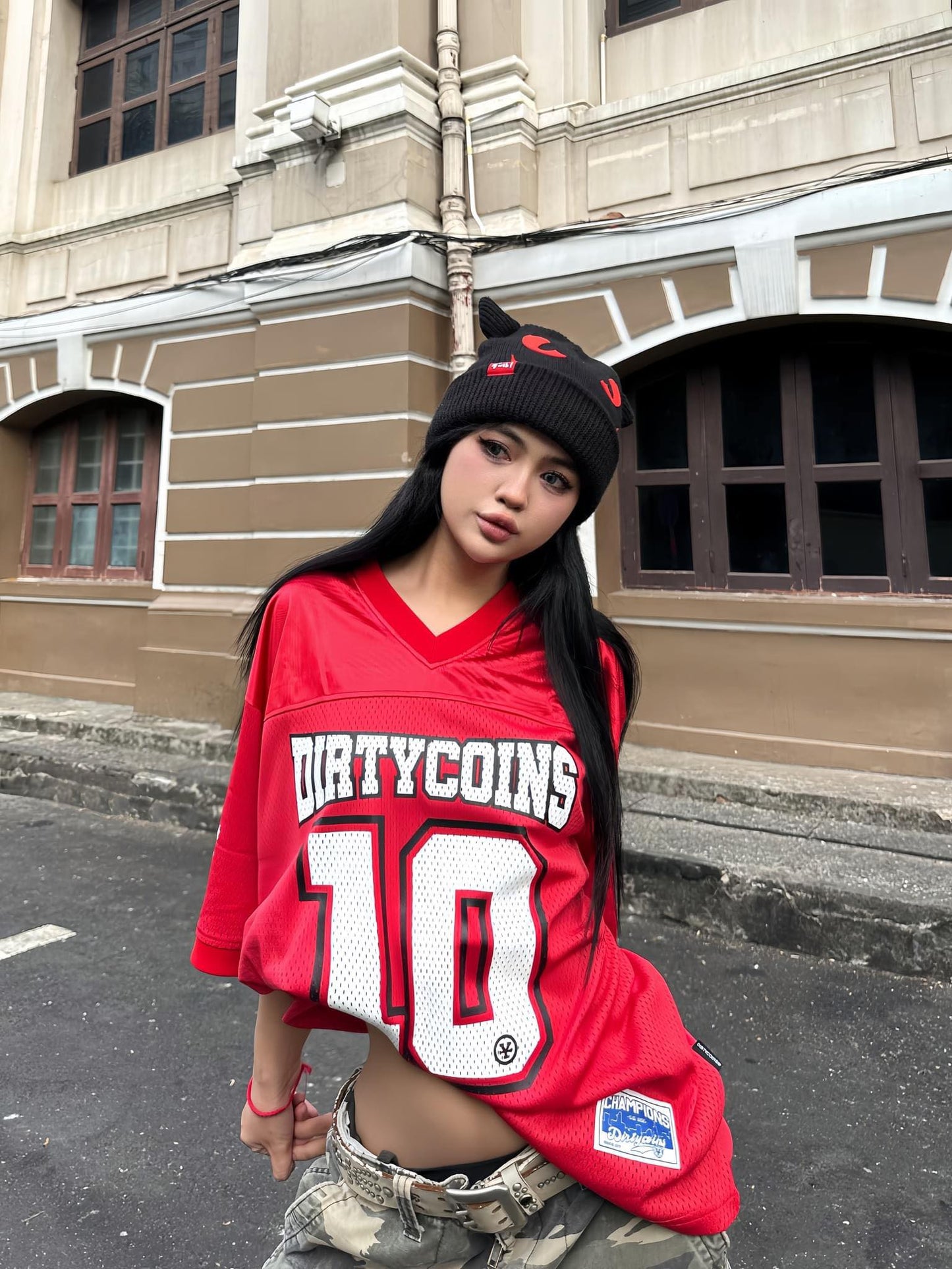 DirtyCoins Foodball Jersey Red Shirt