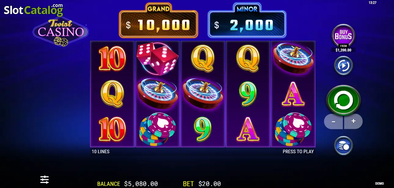 Twist Casino slot interface